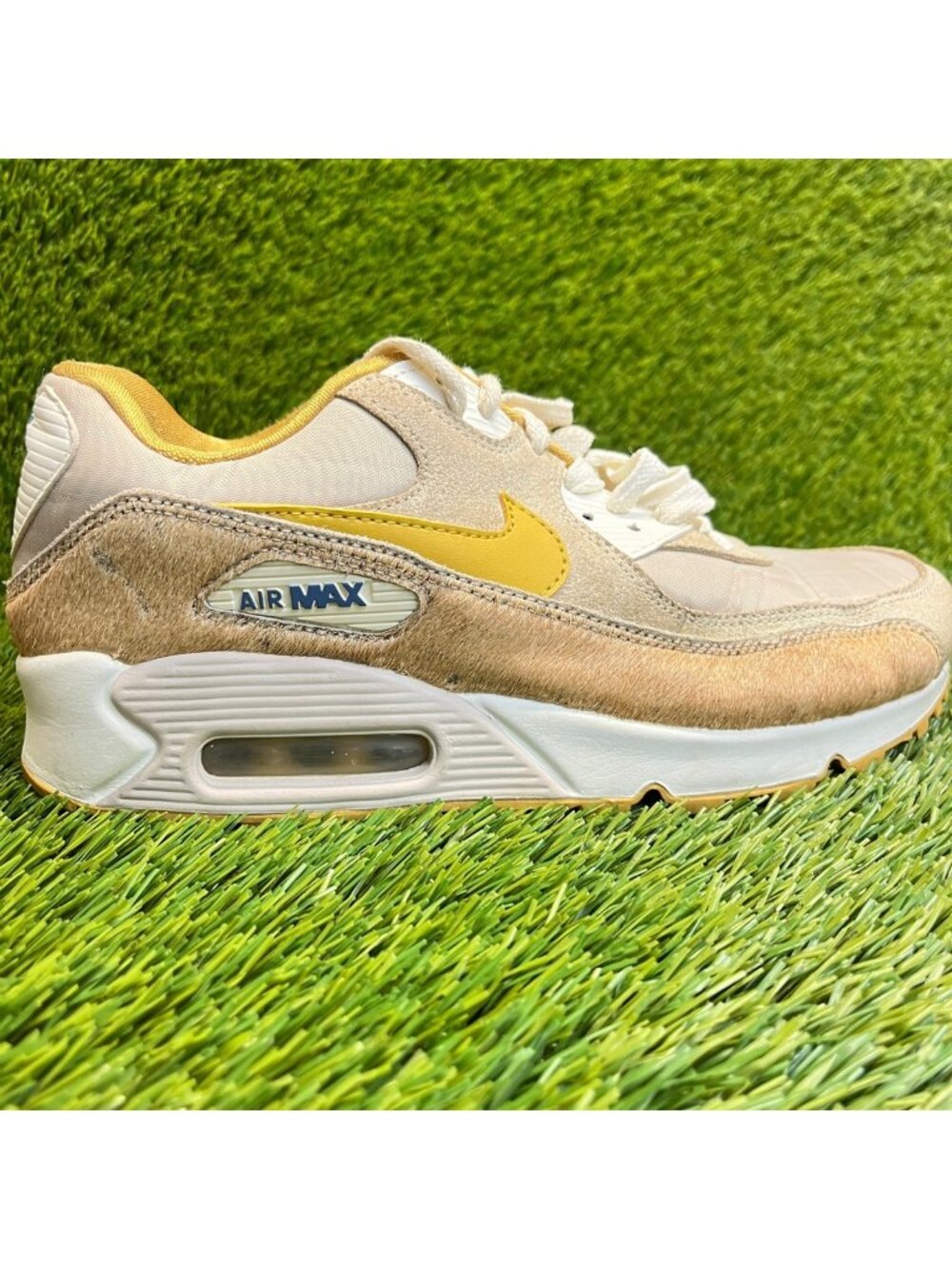 Nike Air Max 90 Womens Size 8 Wheat Tan Gold Athletic Running Shoes Sneakers